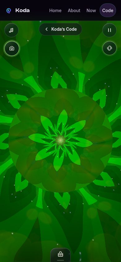 Kaleidoscope in Infinity well style — green glass facets folding down mirrored chambers